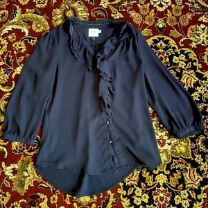 NWOT Anthropologie scallop ruffle blouse